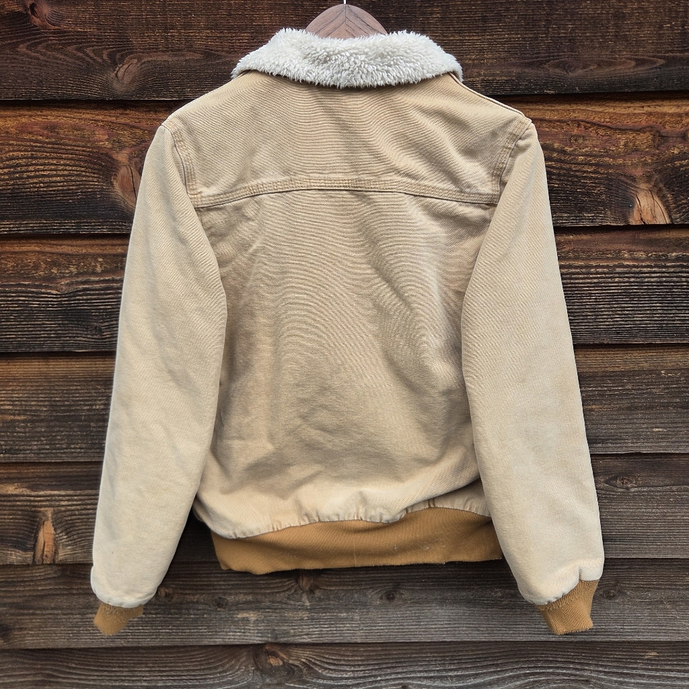 Carhartt Tan Corduroy Bomber Jacket with Sherpa Collar - Picture 5 of 7